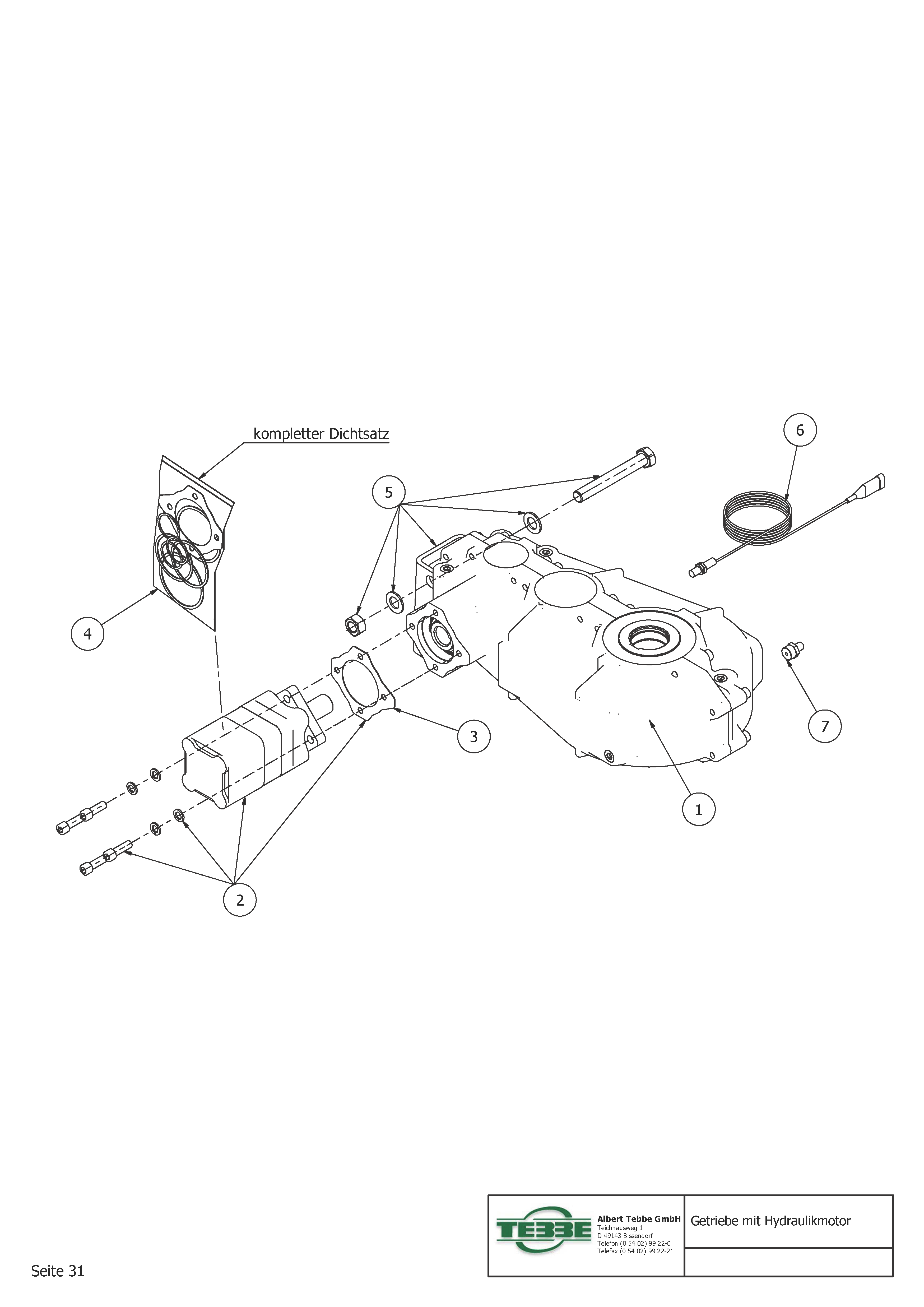 Versnbak voor hydr. motor
